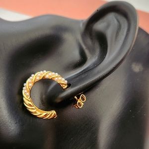 mini pearls gold stud earrings